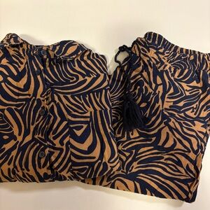Joie Black and Tan Zebra Print Set